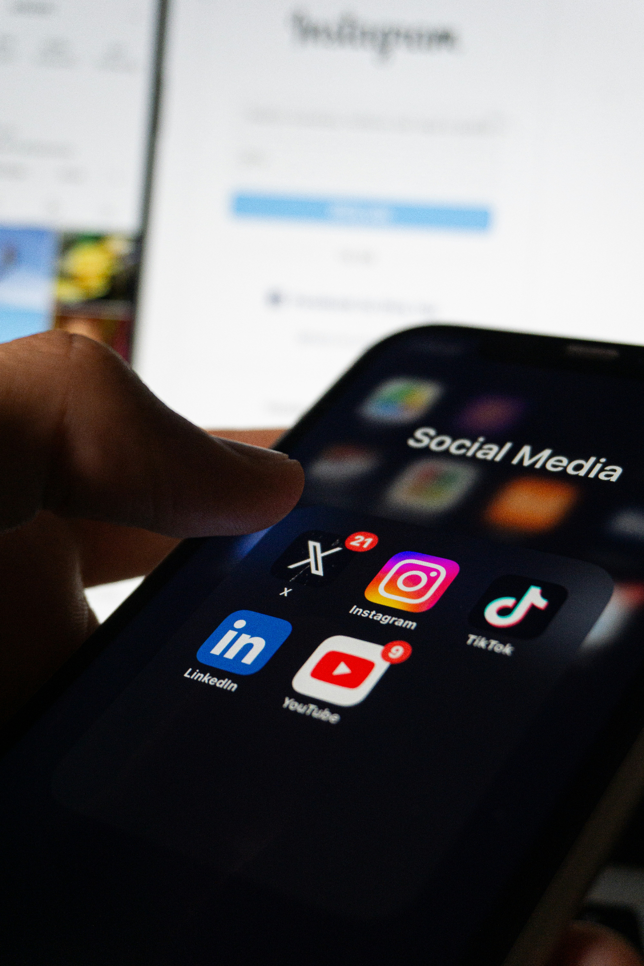 Social media apps on phone